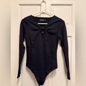 Abercrombie & Fitch Black Keyhole Long Sleeve Bodysuit